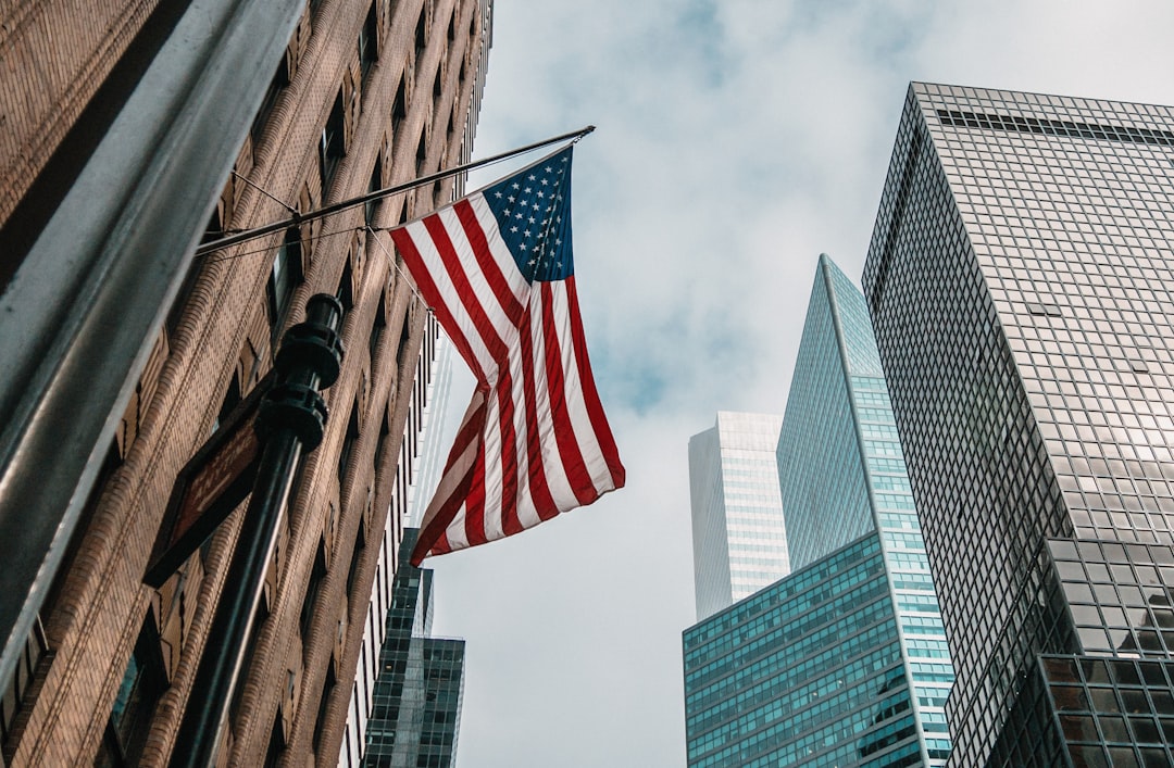 American flag on building — inside the United States