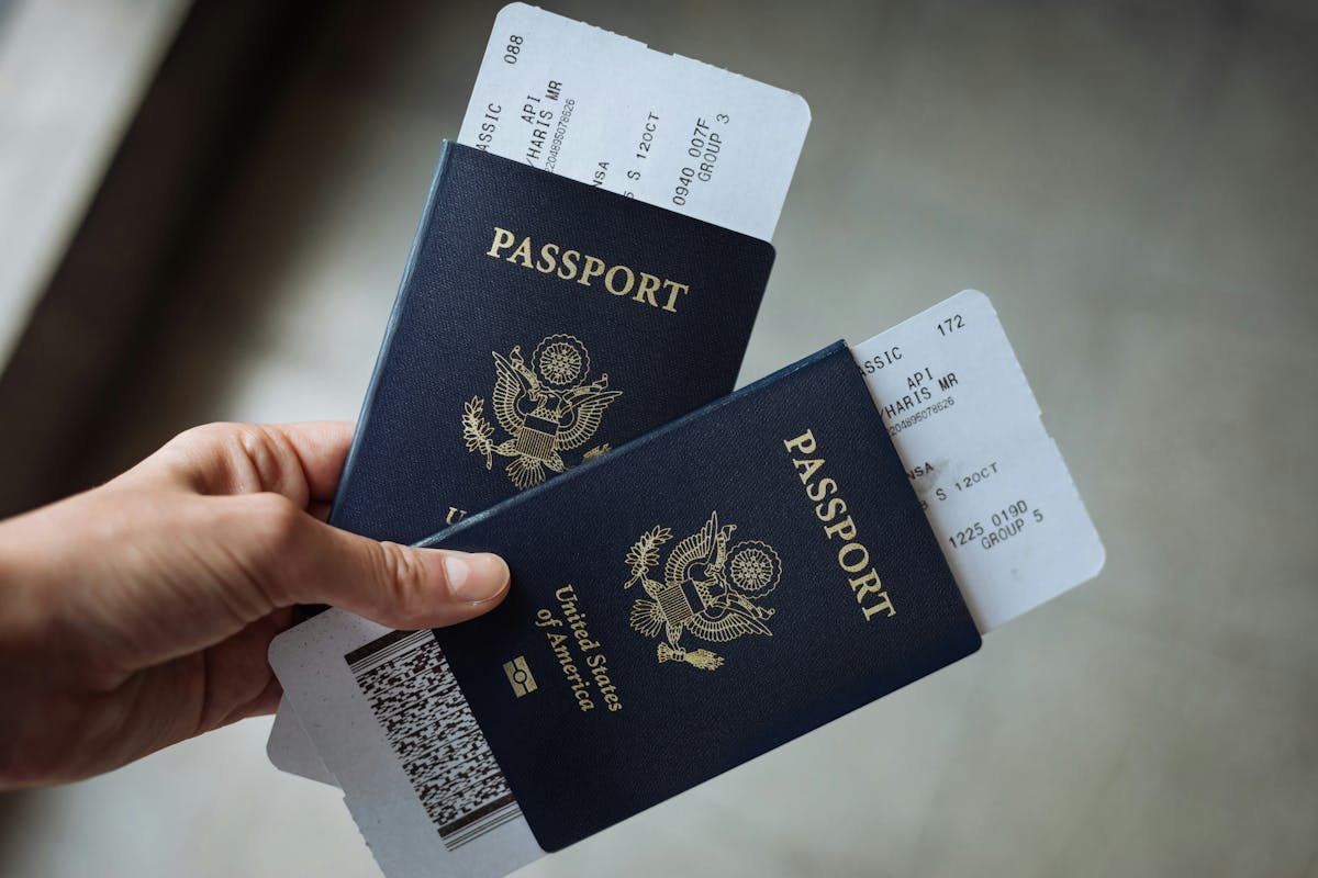 US passports with boarding passes ready for travel